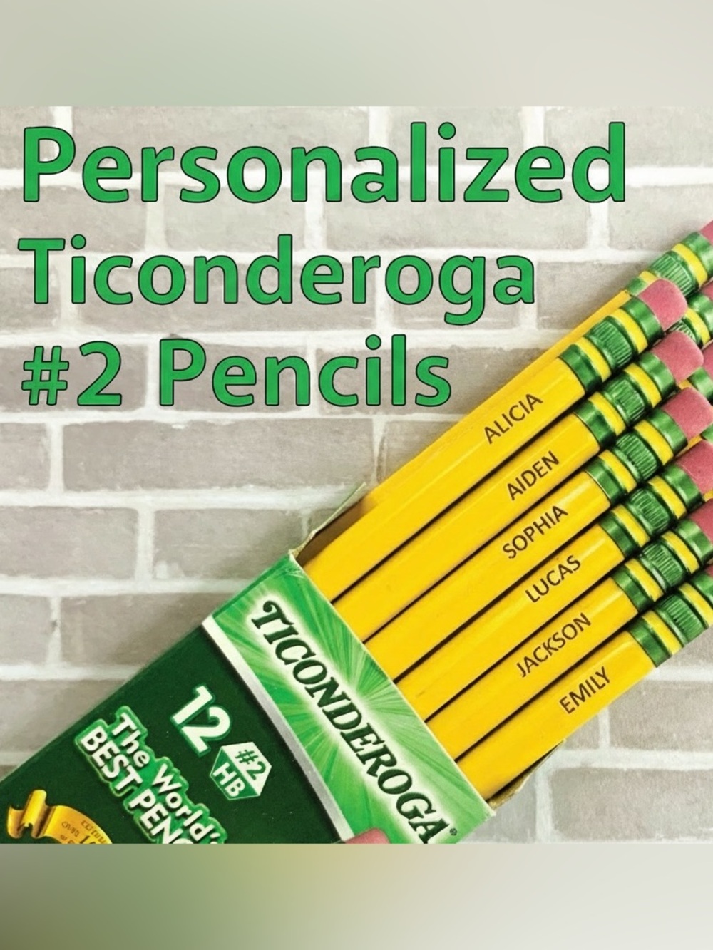Personalized Yellow #2 Pencils - Pack of 12